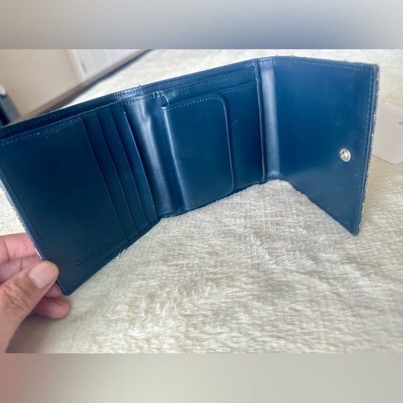 Christian Dior Blue Canvas Trifold Wallet - Picture 6 of 15